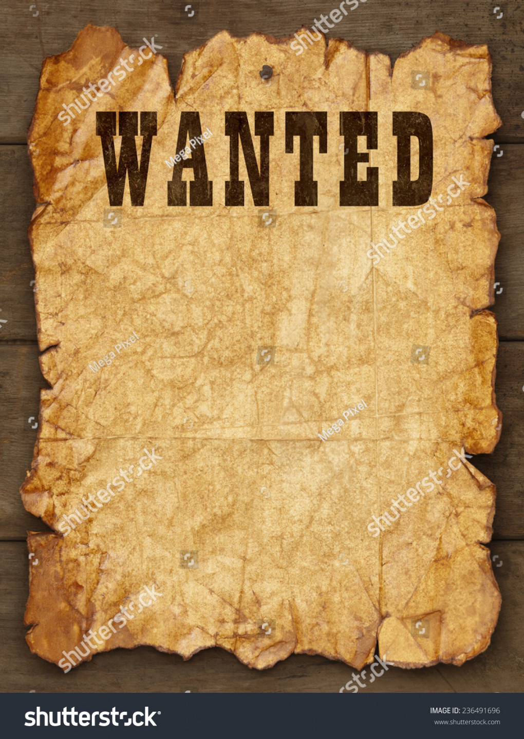 Wanted Poster Tacked On Wood Boards Stockfoto   Shutterstock