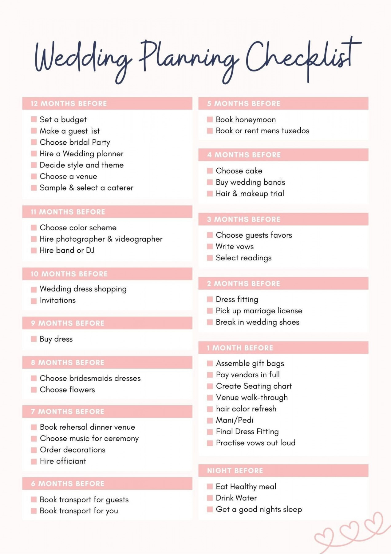 Wedding Planning Checklist - Etsy