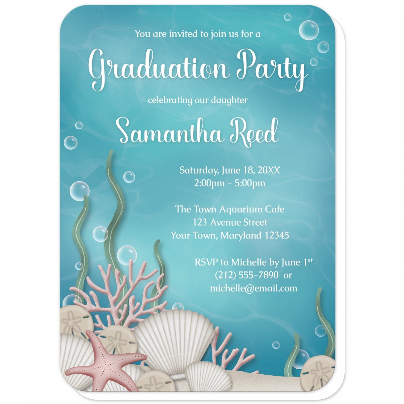 Whimsical Under the Sea Graduation Invitations – Artistically Invited