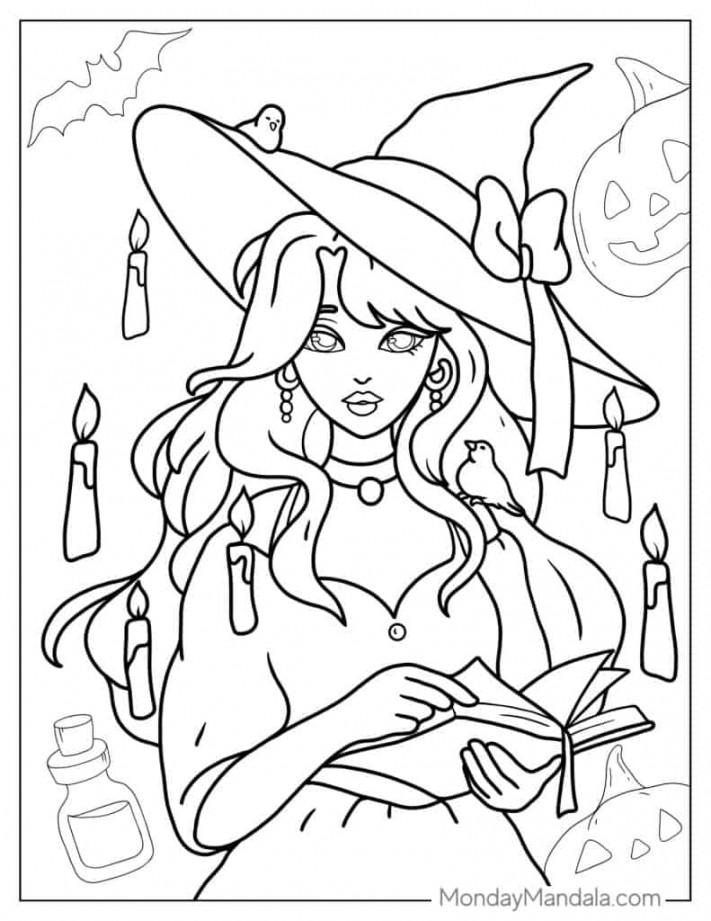 Witch Coloring Pages (Free PDF Printables)