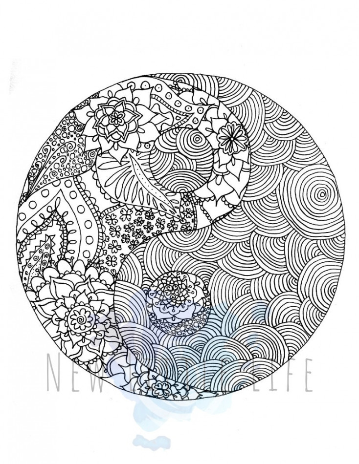 Yin Yang Coloring Page DIGITAL DOWNLOAD Adult Coloring - Etsy