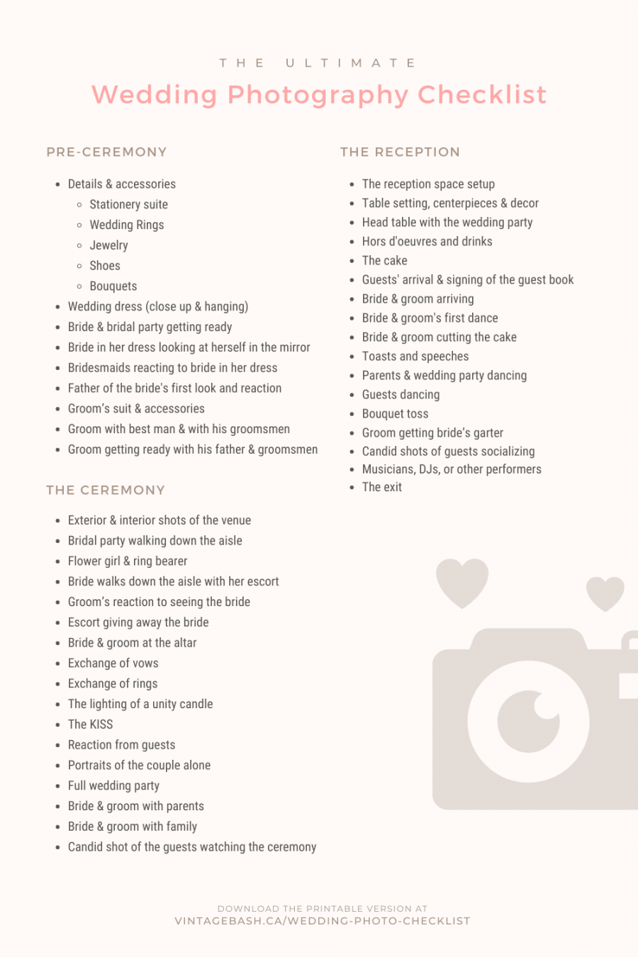 Your Ultimate Wedding Photography Shot List (PDF Available)