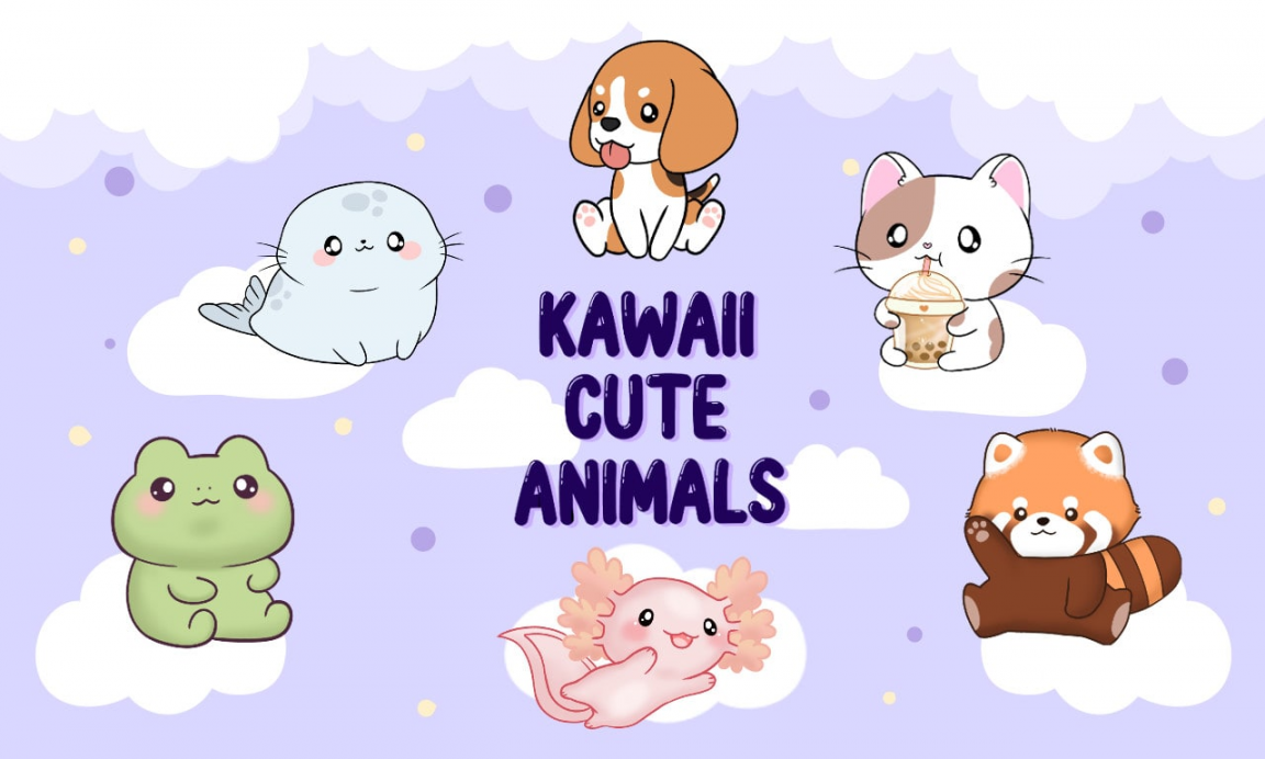 Zeichne ein süßes Kawaii-Chibi-Tier für dich