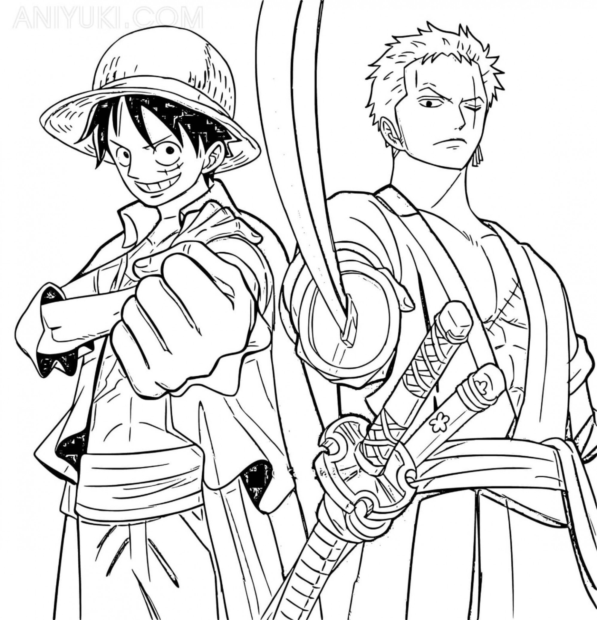 Zoro And Luffy coloring page - Download, Print or Color Online for