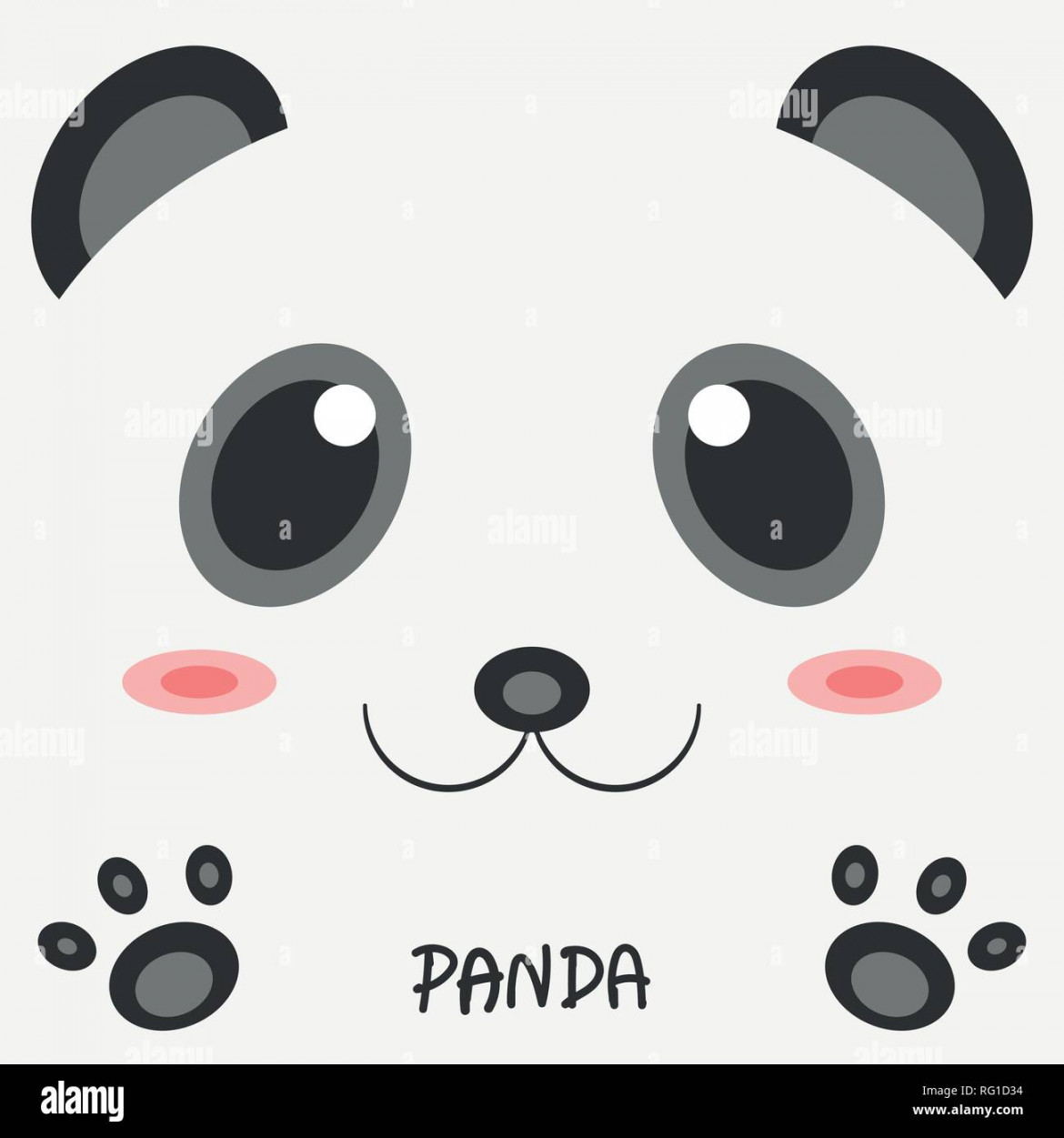 Abstract drawing animal panda picture d design