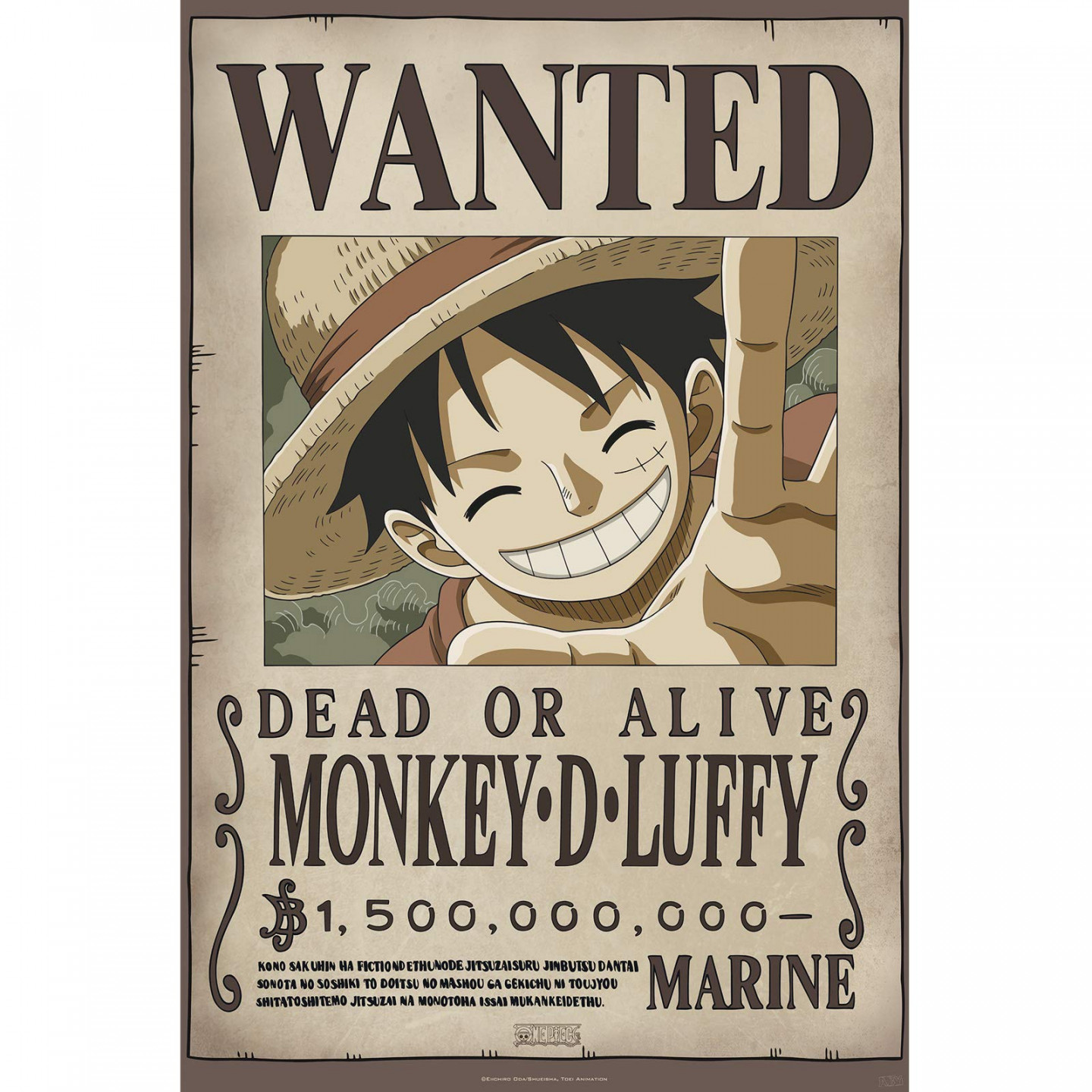 ABYSTYLE - One Piece - Poster - Wanted Luffy New  (, x  cm)