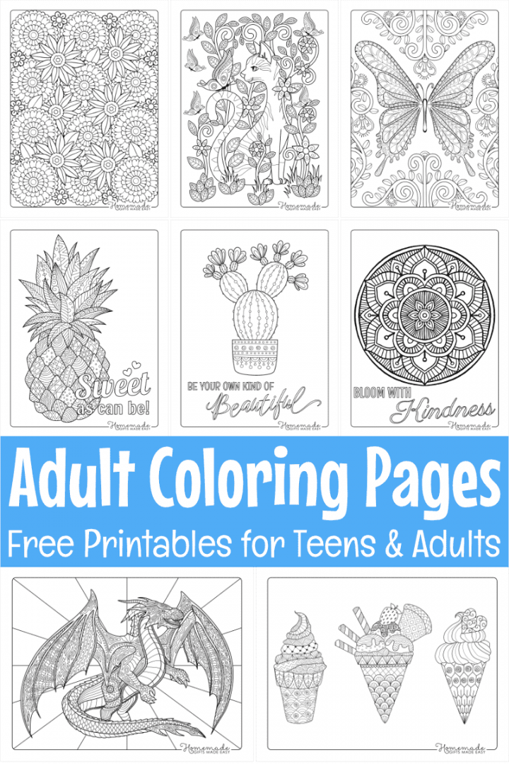 Adult Coloring Pages to Print for Free