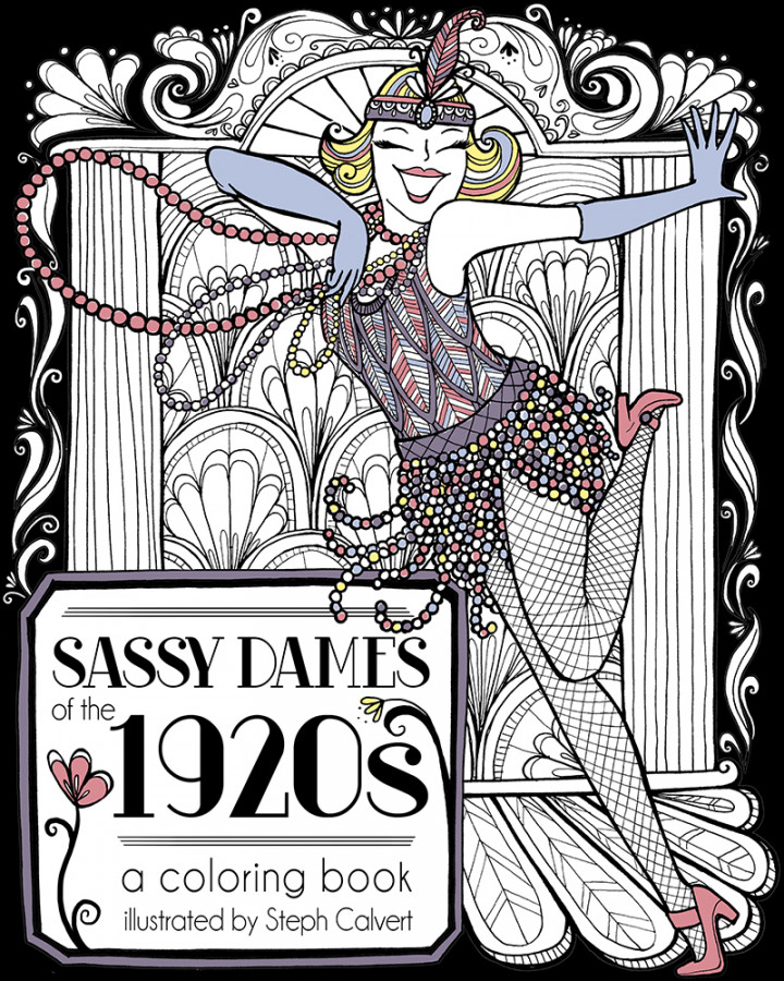 Adult Coloring Pages - Vintage s Flapper Illustration
