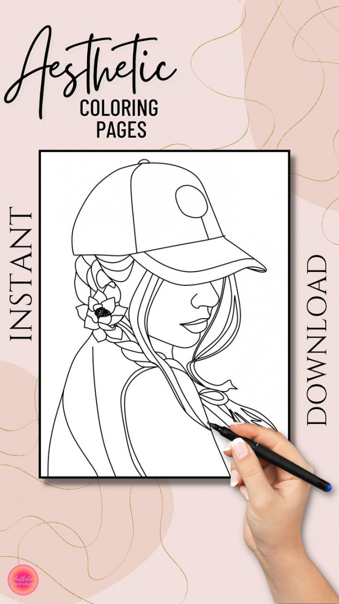 Aesthetic Coloring Pages Bundle Printable Aesthetic Girl - Etsy