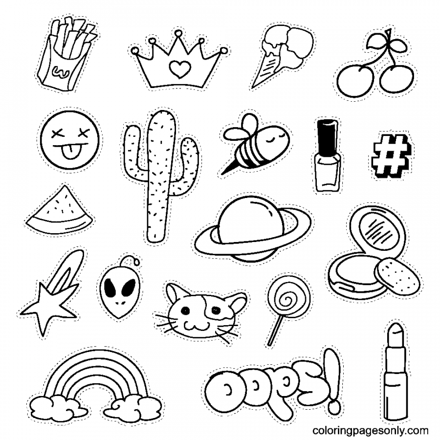 Aesthetic Drawing Coloring Pages Printable for Free Download