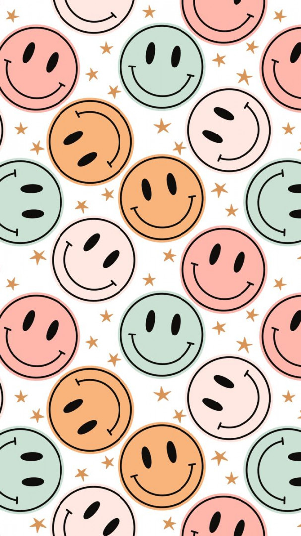 Aesthetic Wallpaper, Wallpaper for IPhone, Smiley Face Wallpaper