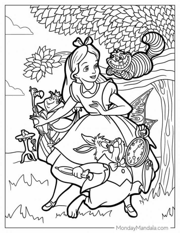 Alice In Wonderland Coloring Pages (Free PDF Printables)