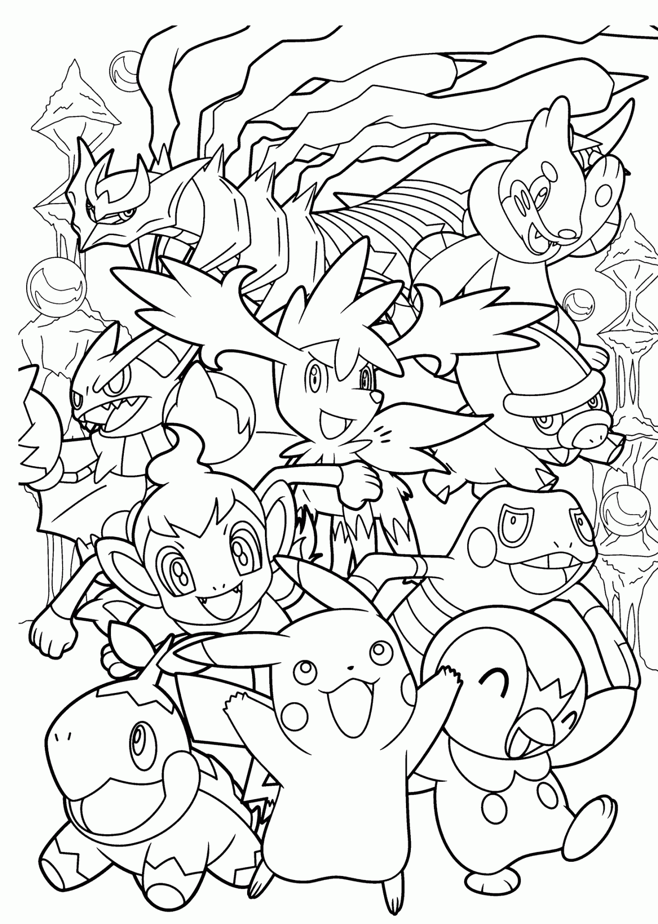 All Pokemon anime coloring pages for kids, printable free