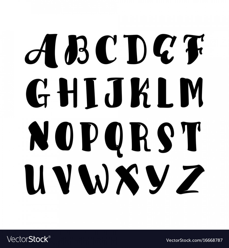 Alphabet calligraphic font unique custom Vector Image