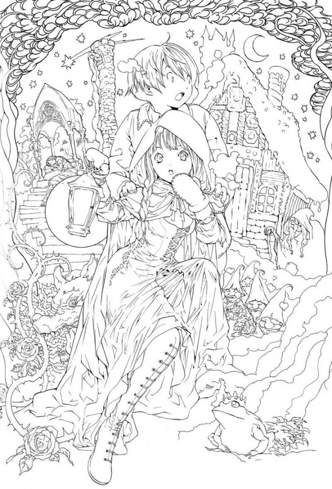 Anime Coloring Pages For Adults  Fairy coloring, Witch coloring