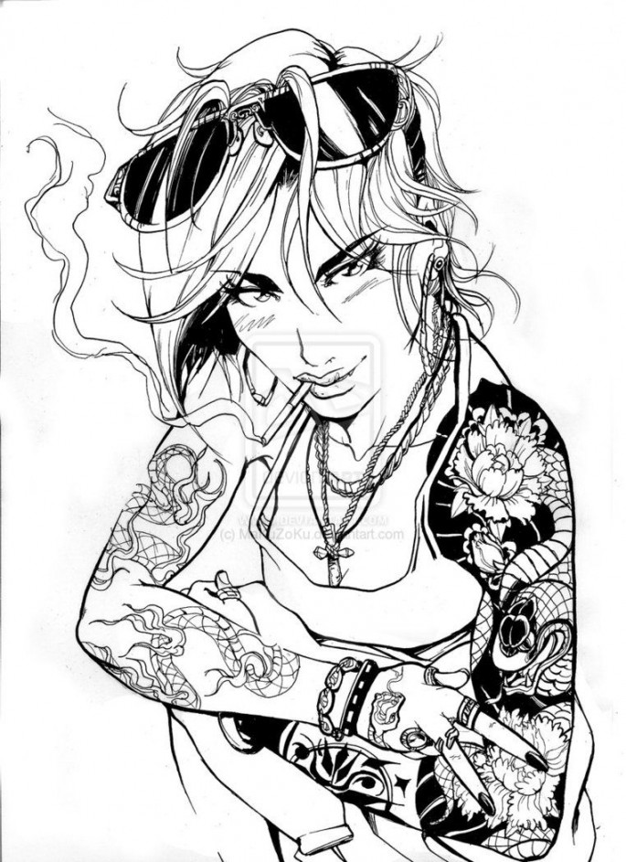 Anime Gangster Girl Drawing Images & Pictures  Girl drawing