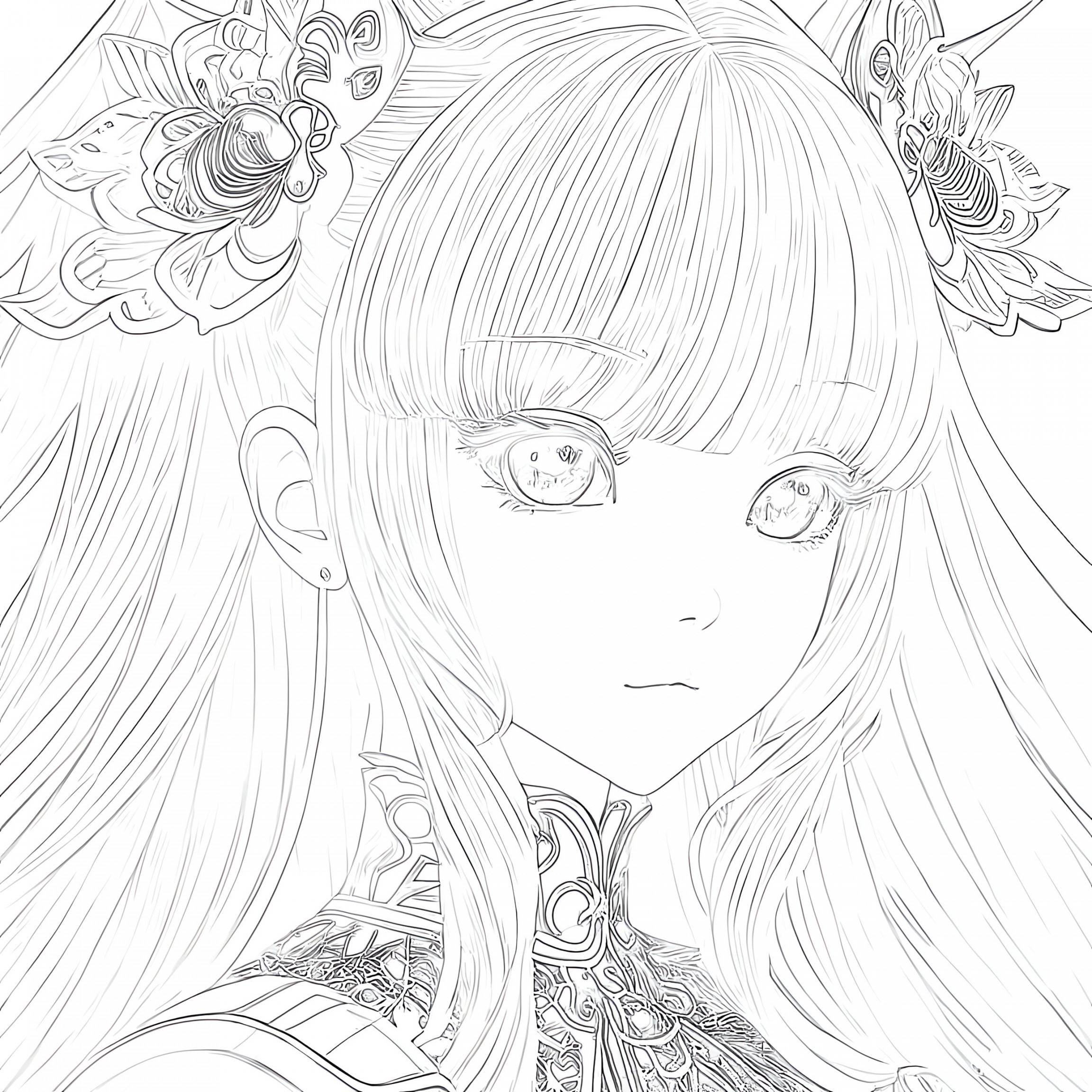 Anime girl Coloring Page - Mimi Panda