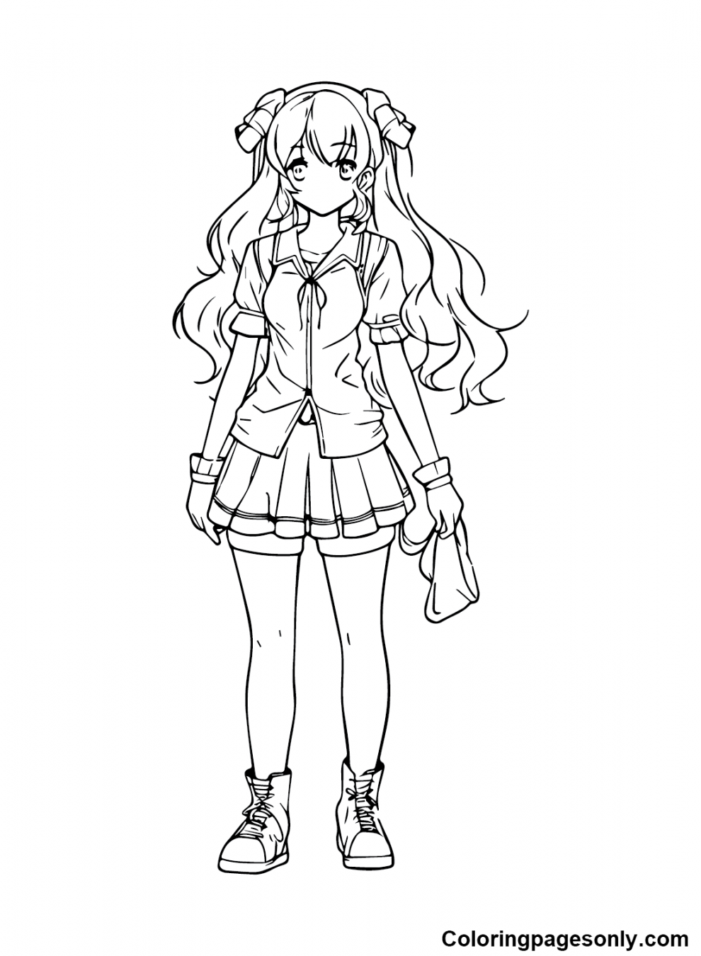 Anime Girl Coloring Pages Printable for Free Download