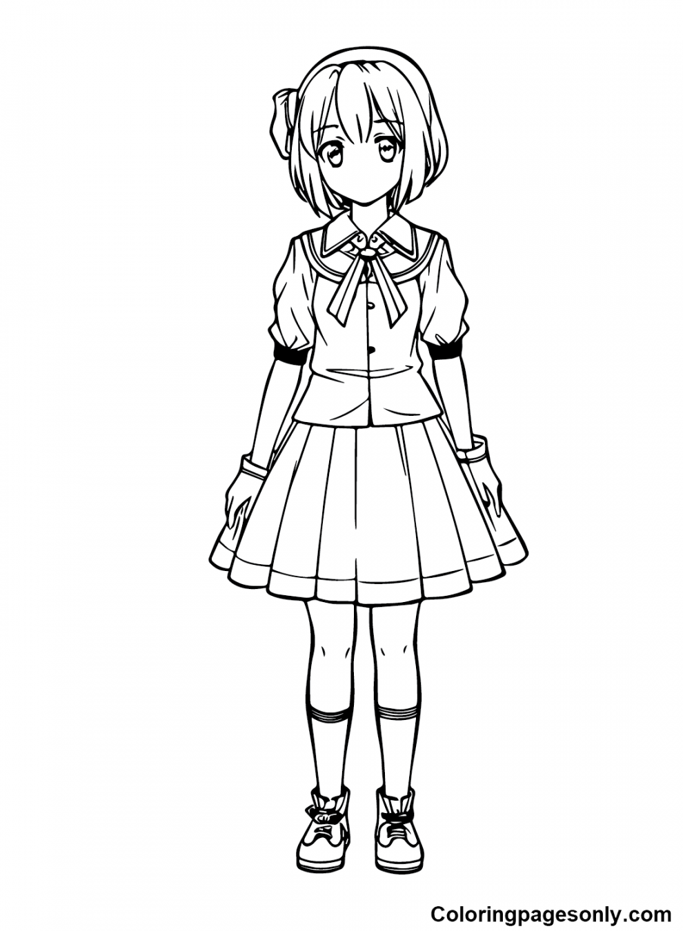 Anime Girl Coloring Pages Printable for Free Download