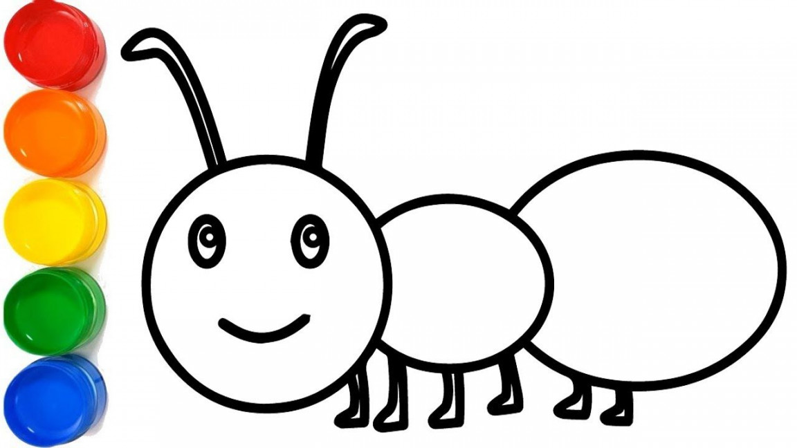 Ant  How to Draw An Ant  Step by Step For Kids  KS ART  Art drawings  for kids, Drawing images for kids, Ant crafts