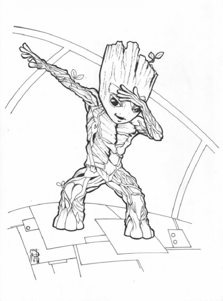 Baby Groot Coloring Page to Print  Coloring pages, Superhero