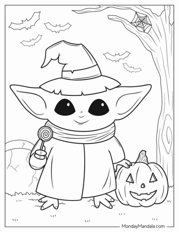 Baby Yoda Coloring Pages (Free PDF Printables)