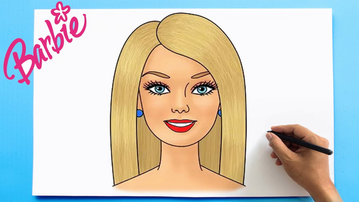 Barbie Drawing  How to Draw Barbie doll Easy Step by Step