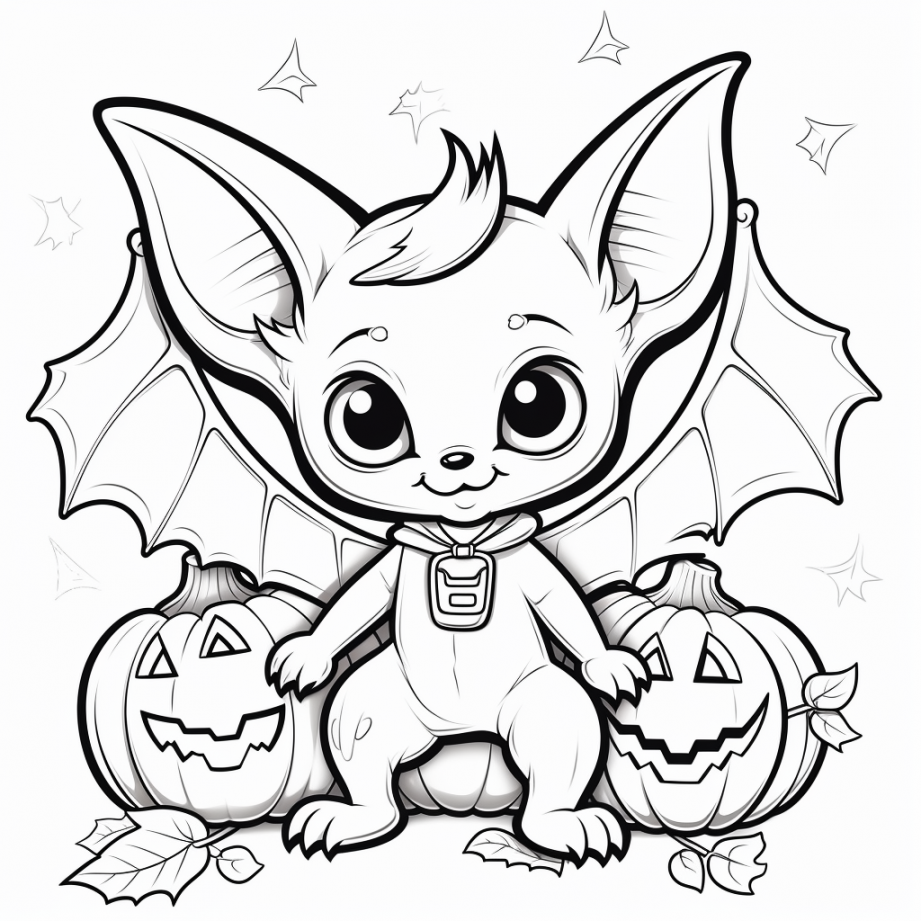 bat halloween coloring pages