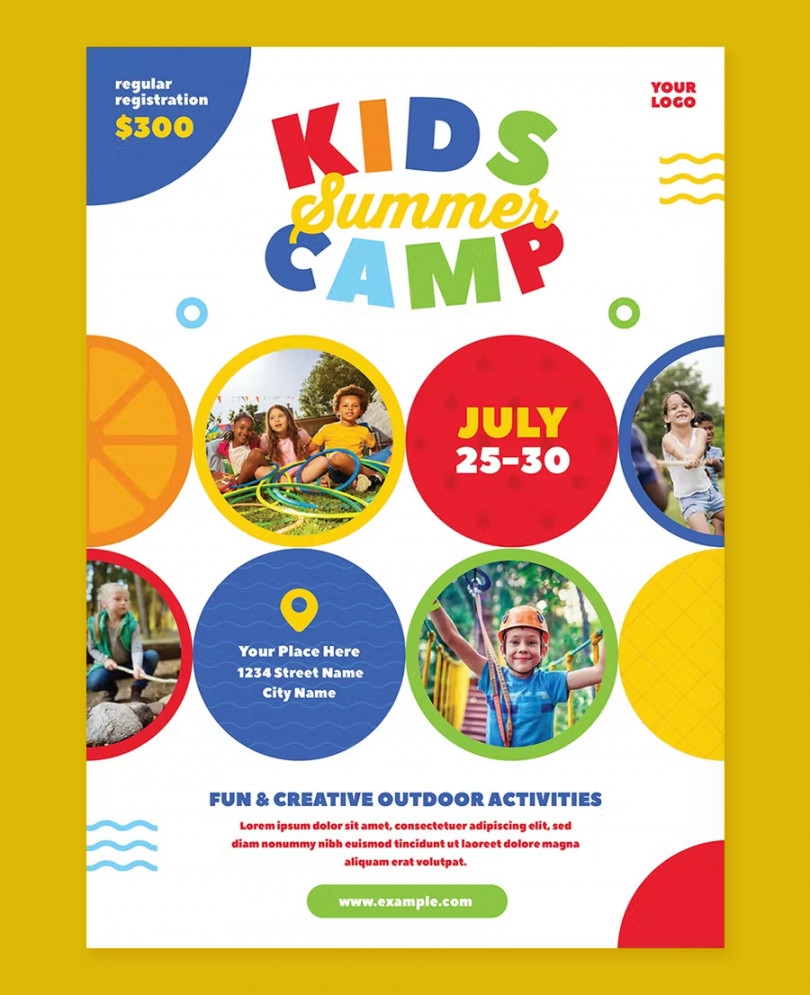 Best Kids Summer Camp Flyer Templates • PSD design