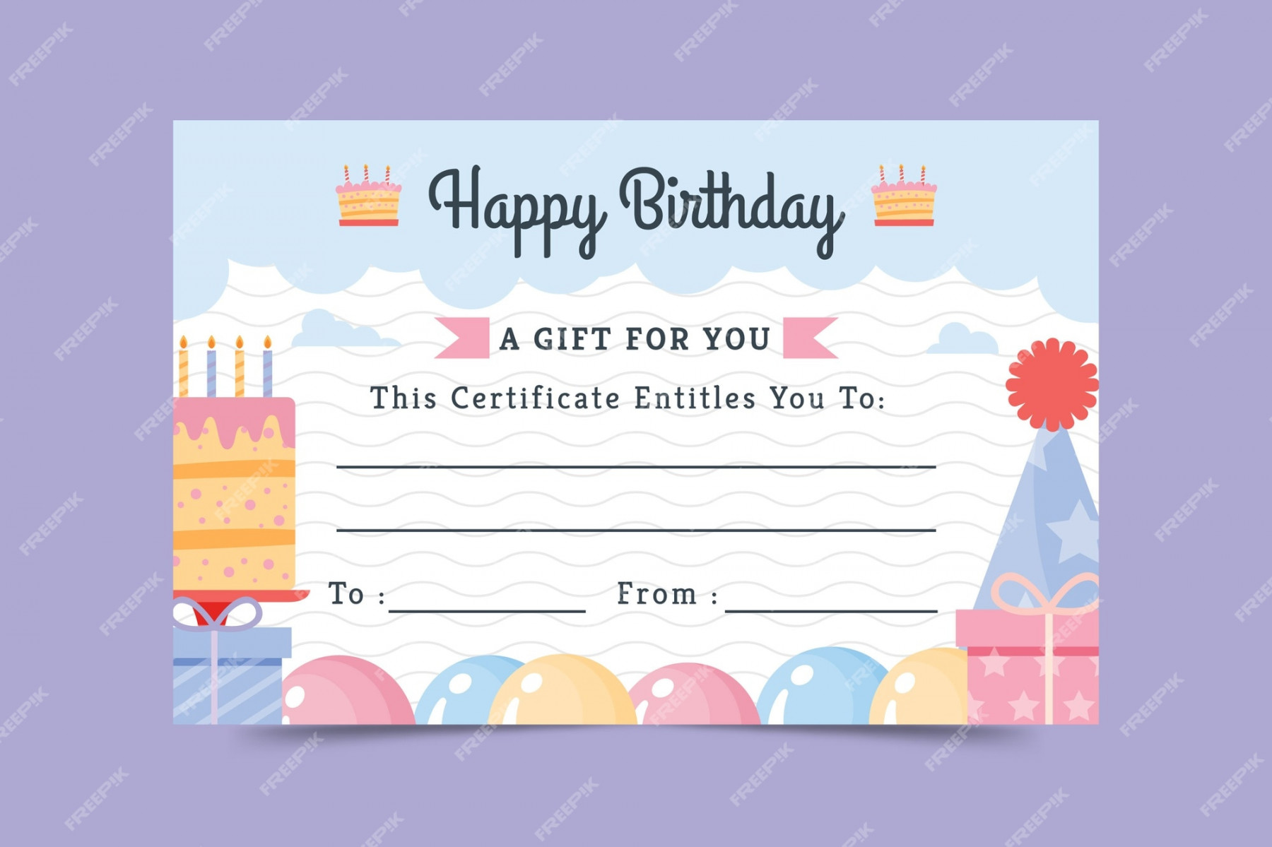 Birthday gift certificate Vectors & Illustrations for Free