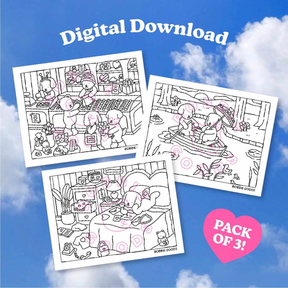 Bobbie Goods Printable Colouring Pages - February (Valentine)