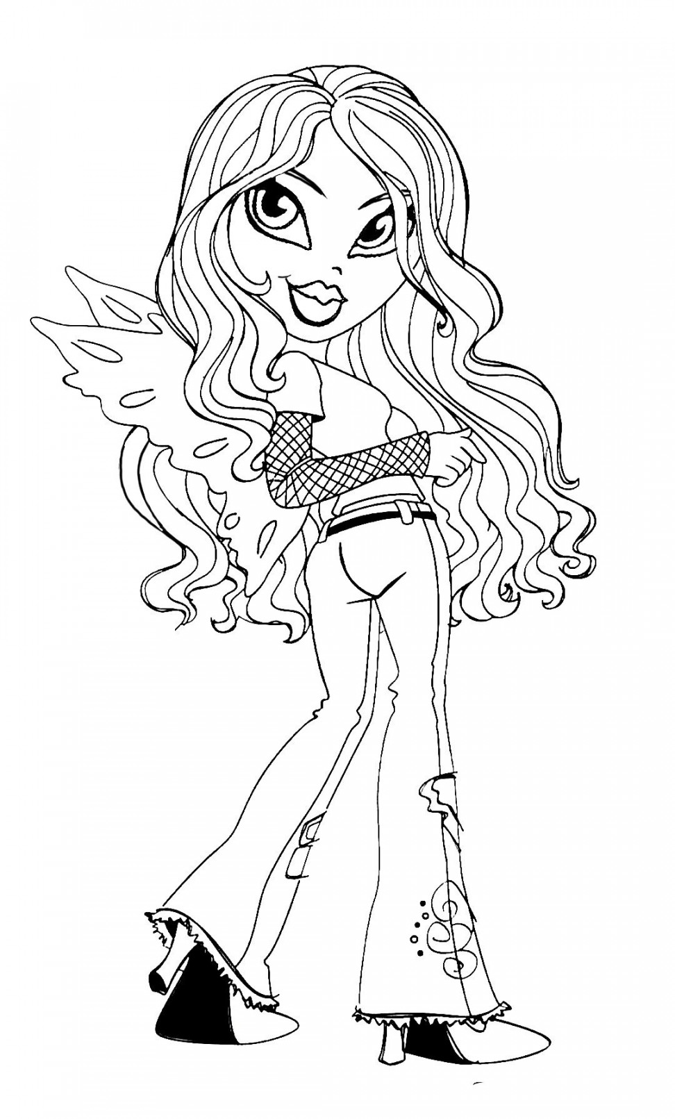 Bratz Printable Black and White Drawing s yk pixie fairy