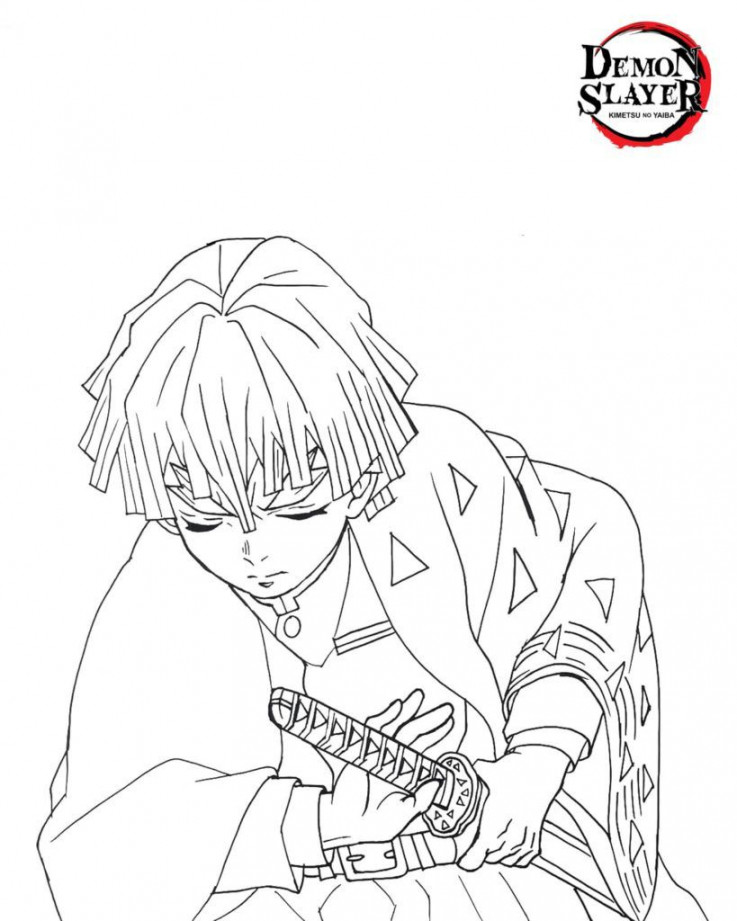 Bushido Zenitsu Coloring Page Slayer Coloring Page Page For Kids