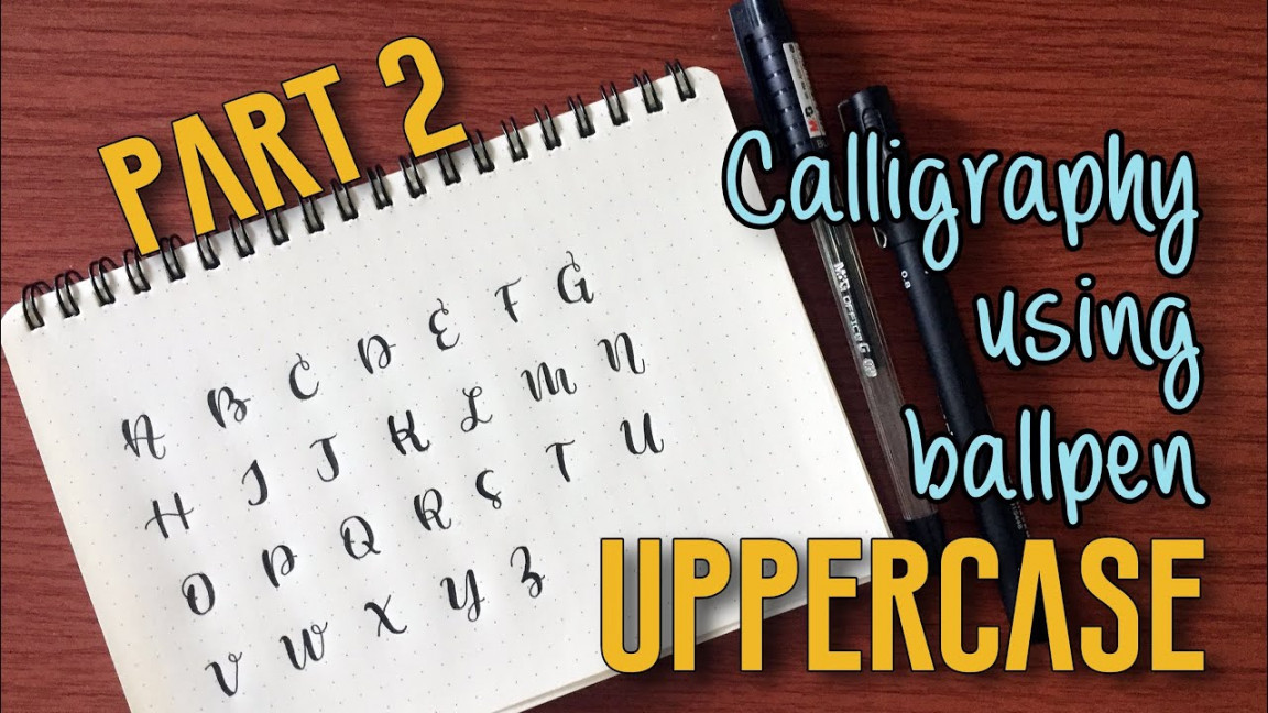 CAPITAL LETTERS/ UPPERCASE CALLIGRAPHY USING BALLPEN (A-Z) #tagalogtutorial