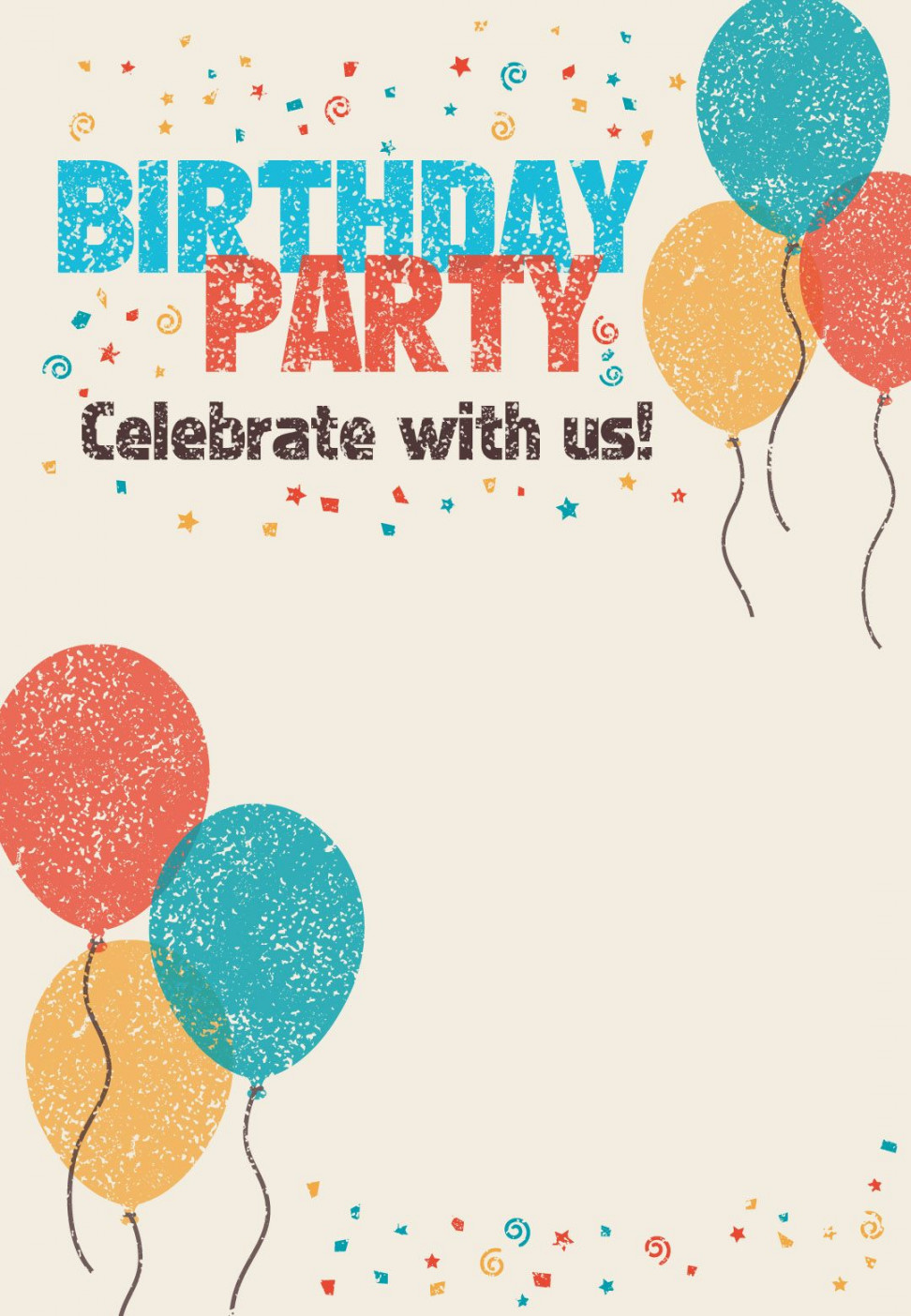 Celebrate with Us - Free Birthday Invitation Template  G  Happy