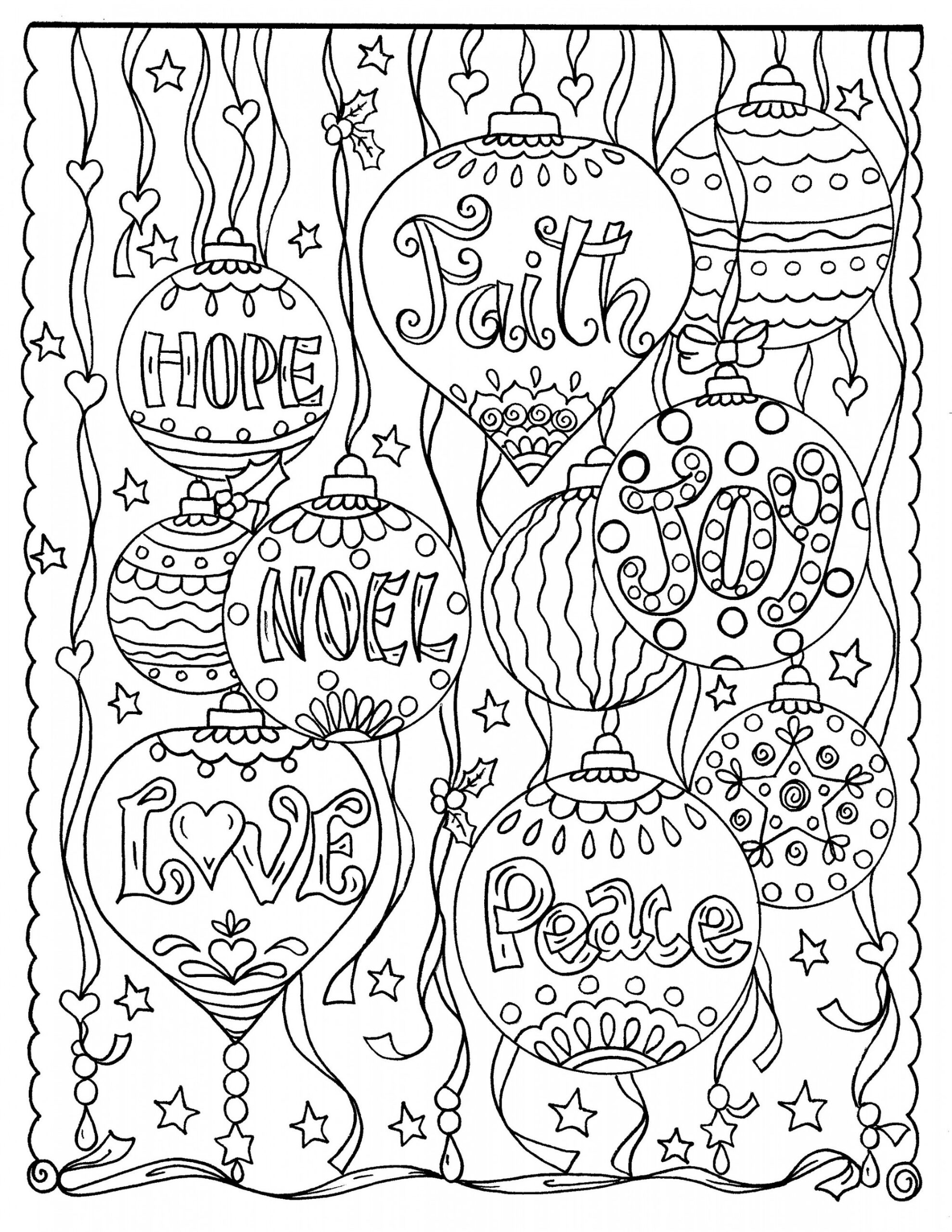 Christmas Christian Coloring Page Digital Printable Adult - Etsy