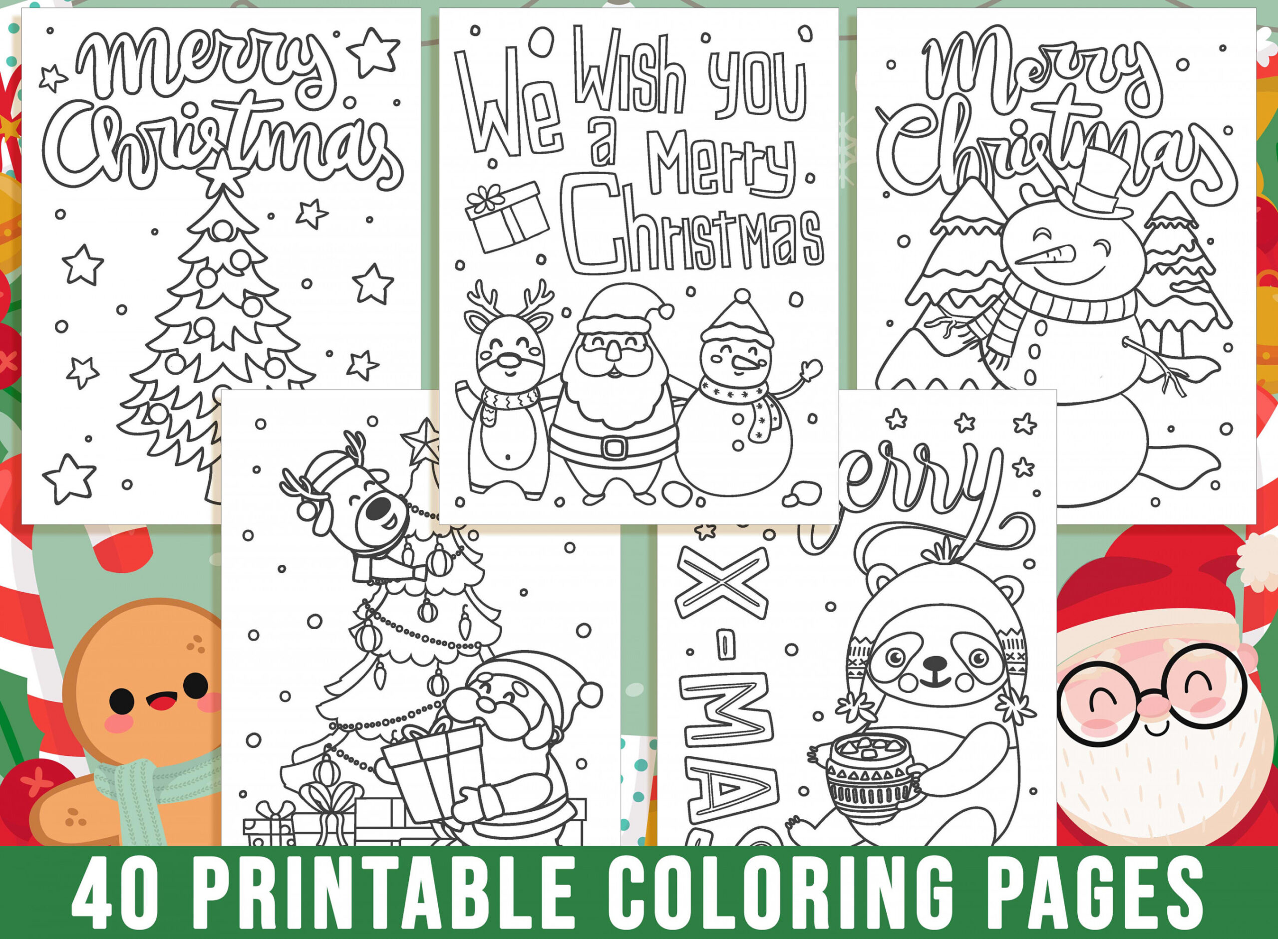 Christmas Coloring Book  Printable Christmas Coloring Pages - Etsy