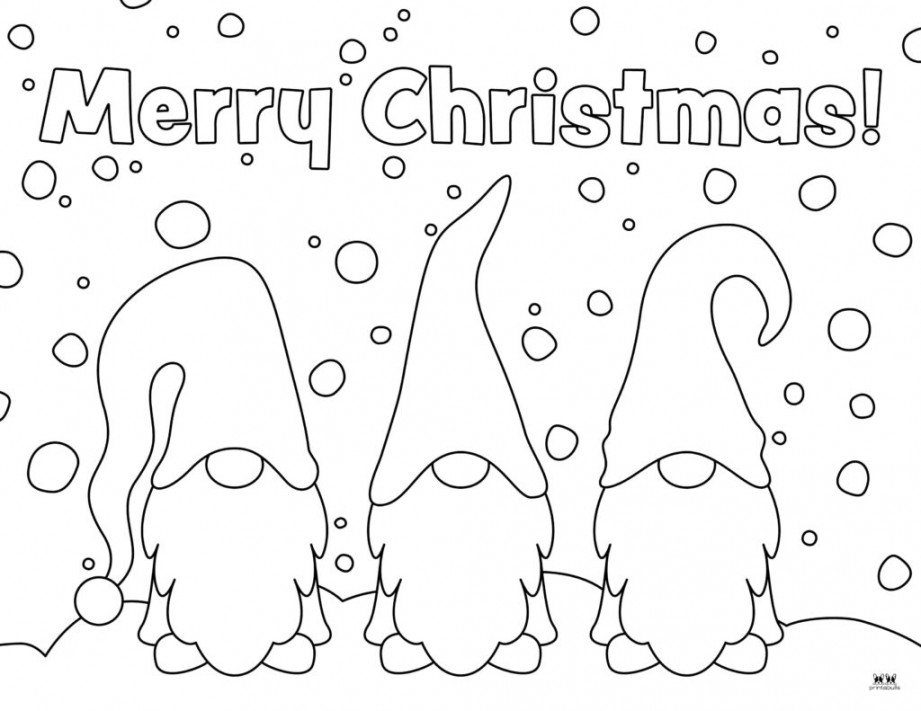 Christmas Gnome Coloring Pages -  FREE Pages  Printabulls