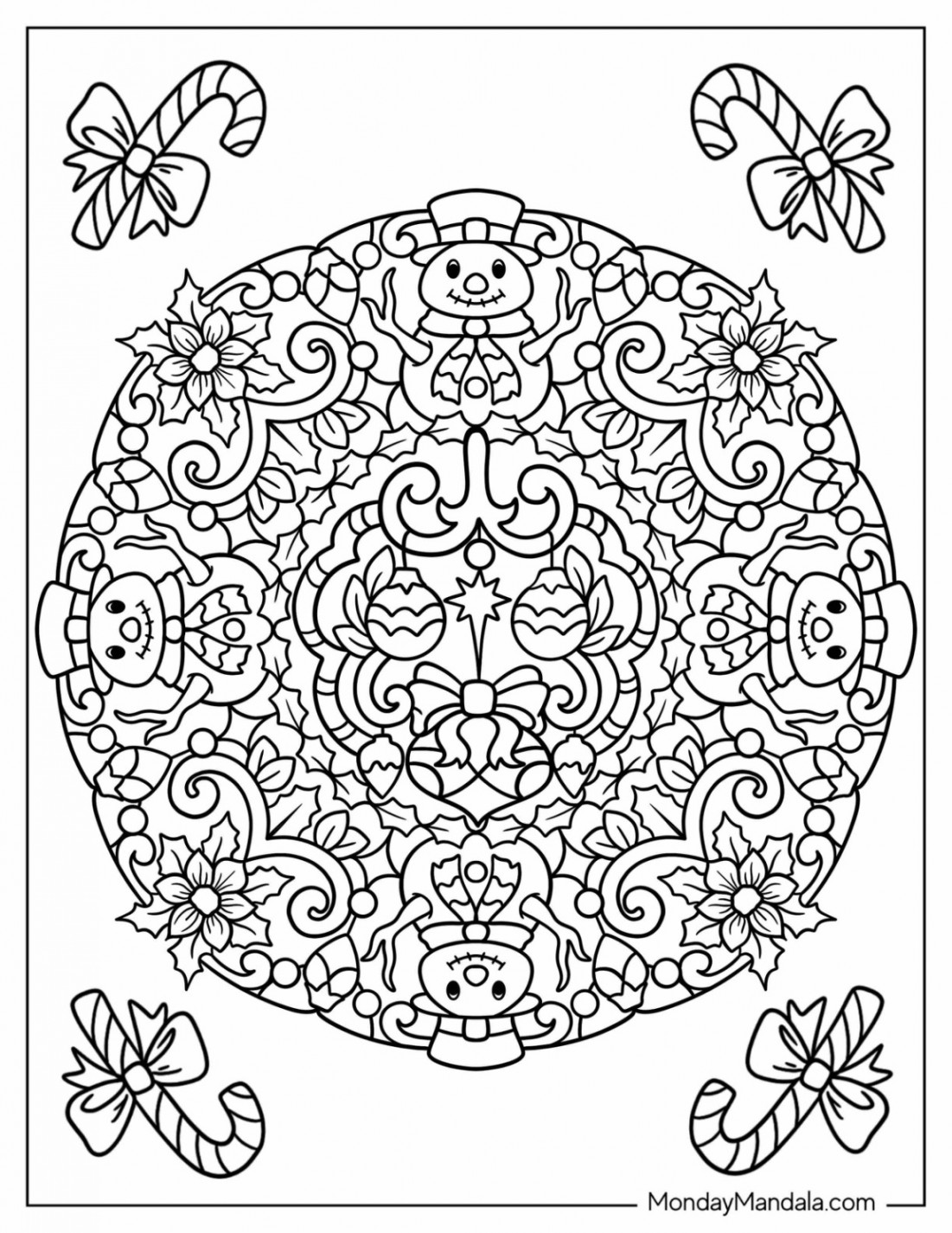 Christmas Mandala Coloring Pages (Free PDF Printables)