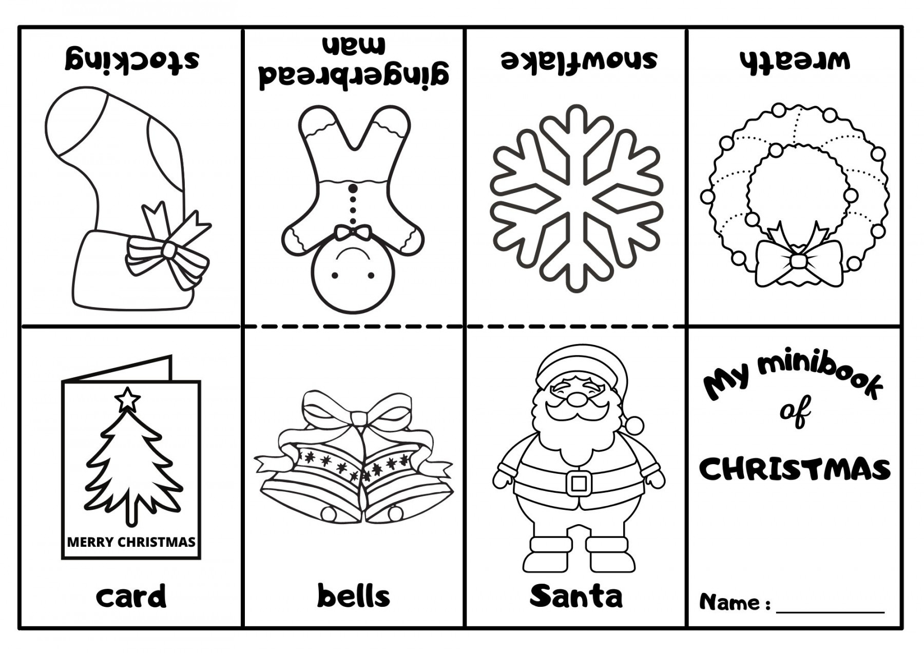 Christmas Mini Coloring Book  - Ezpzlearn