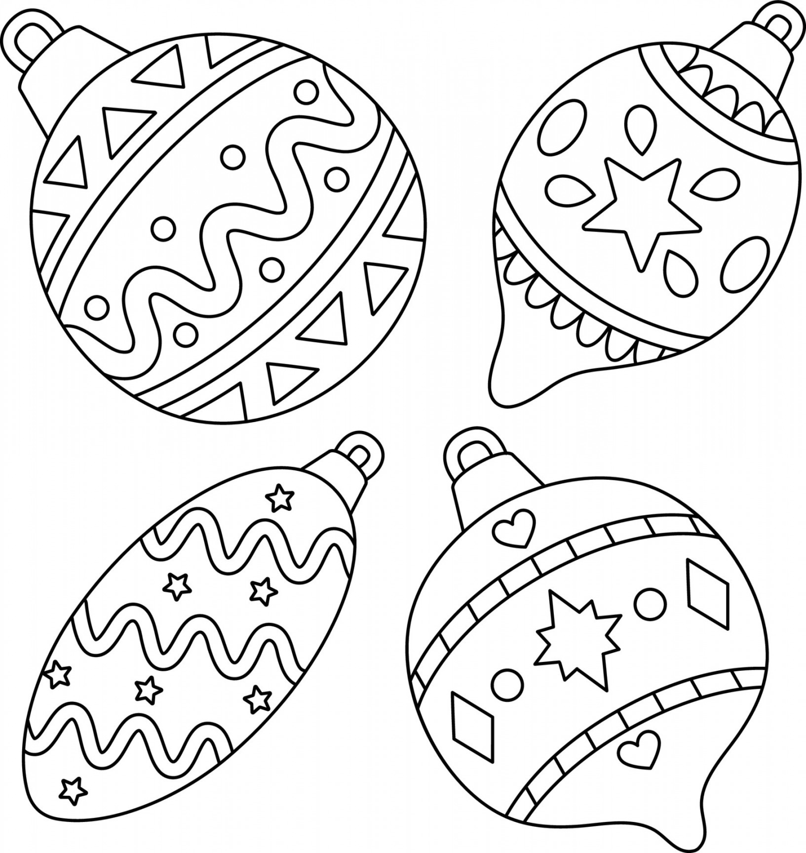 Christmas Ornament Coloring Page for Kids  Vector Art at