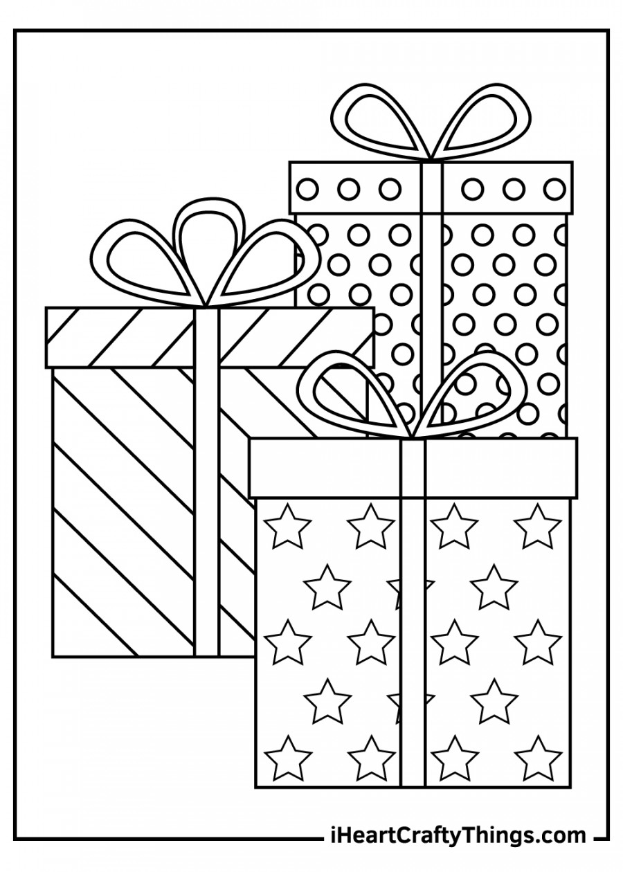 Christmas Present Coloring Pages (% Free Printables)