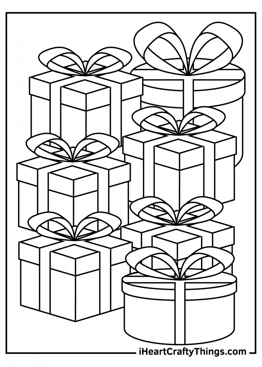 Christmas Present Coloring Pages (% Free Printables)