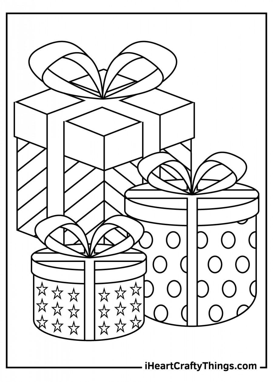 Christmas Present Coloring Pages (% Free Printables)