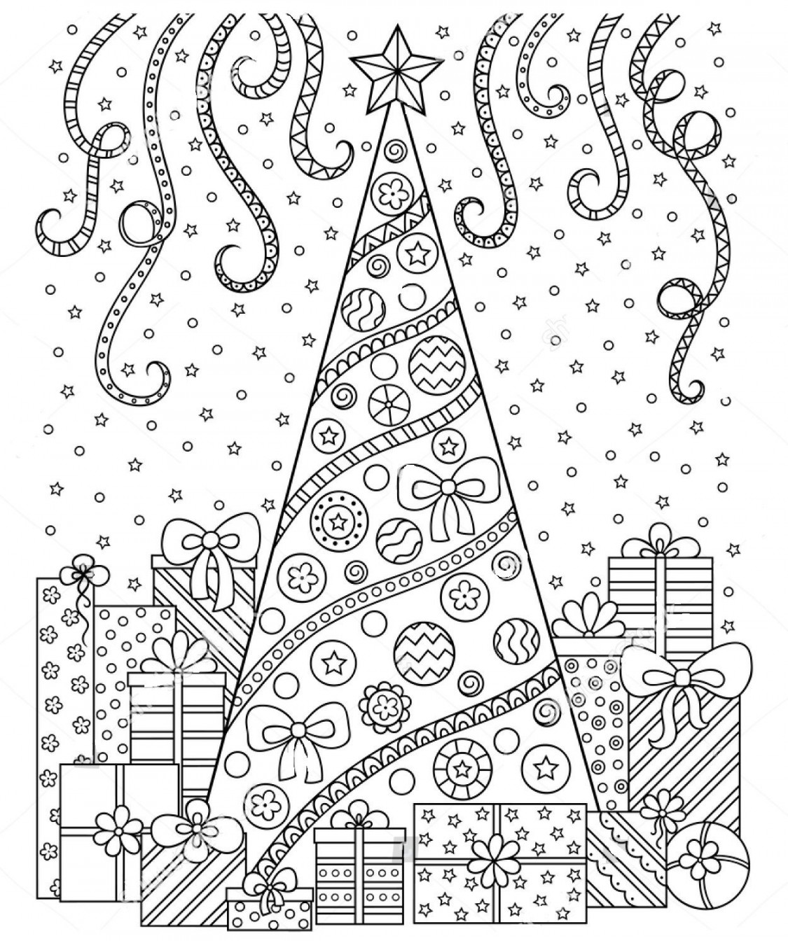 Christmas zentangle coloring page  Christmas coloring pages