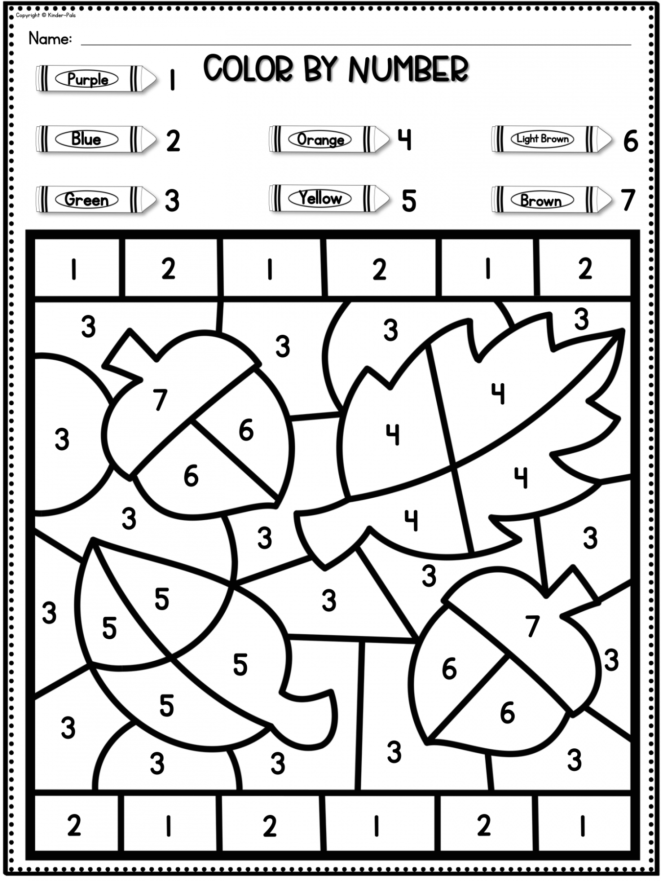 Color by Number Fall Coloring Pages  Numbers -0 Recognition  Morning  Work