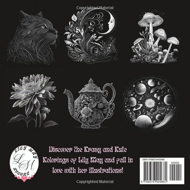 Color me Black : Black Background Aesthetic Coloring Book for