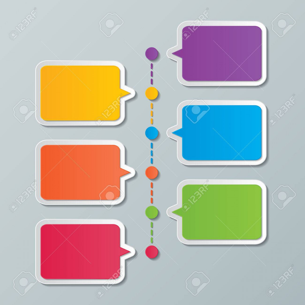 Colorful Paper Speech Bubble Timeline Infographic Design Templates