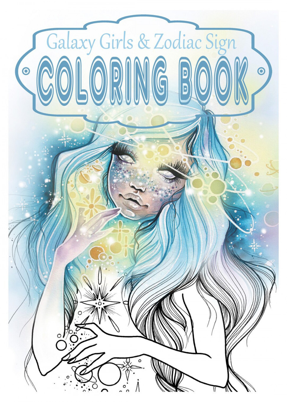 Coloring Book Galaxy Girls & Zodiac Sign - Etsy