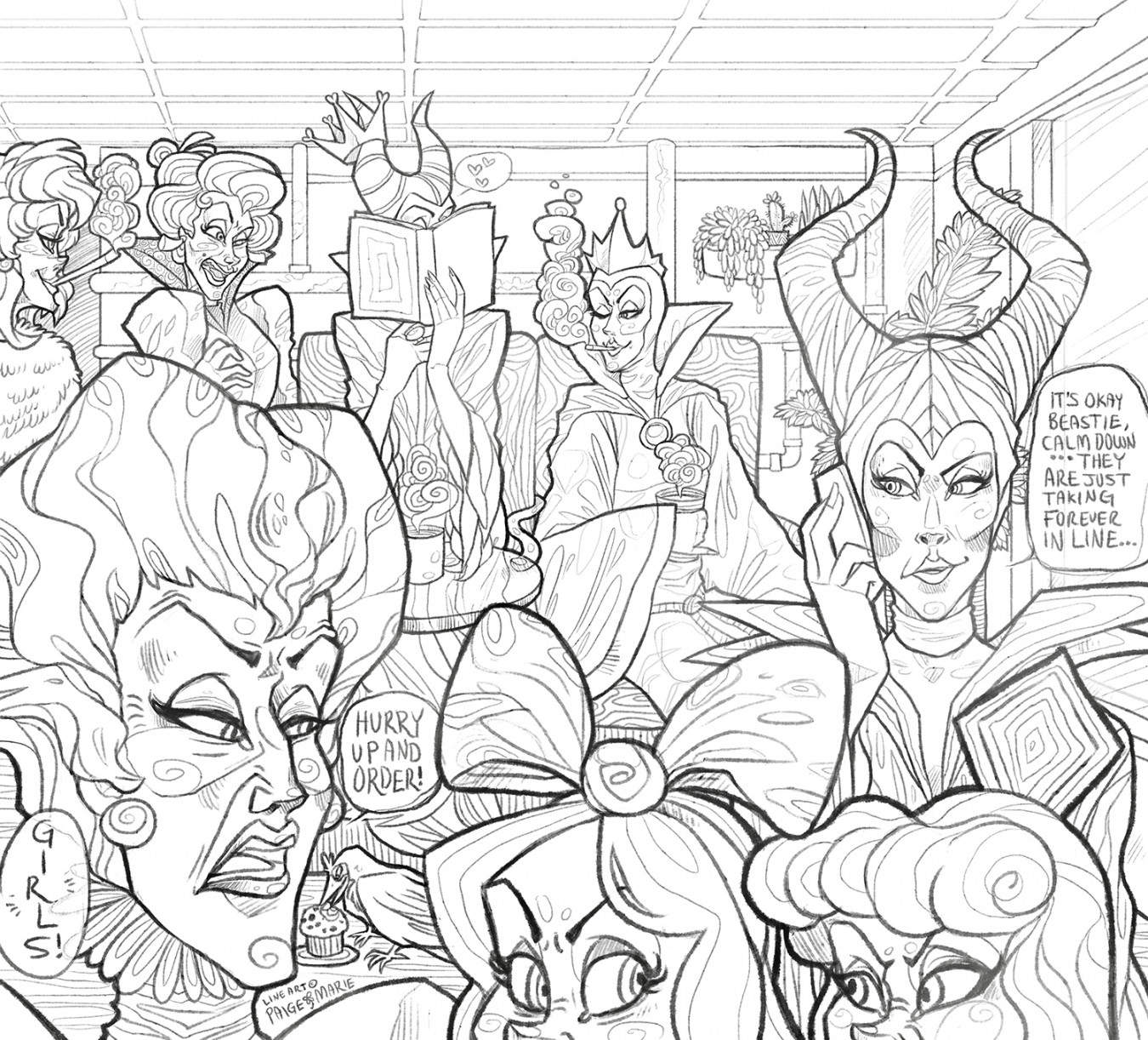 COLORING PAGE) Disney Villain Cafe by Witchin on DeviantArt